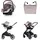 Chipolino Kinderwagen Aura 3 in 1, Autositz, Babywanne, Wickeltasche, bis 22 kg hellbraun