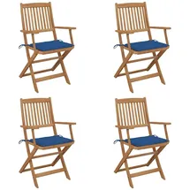 vidaXL Klappbare Gartenstühle 4 St. 4 x 4 x 4 cm blau