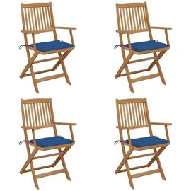vidaXL Klappbare Gartenstühle 4 St. 4 x 4 x 4 cm blau