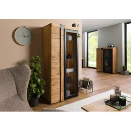 Massivmoebel24 Vitrine ROTTERDAM 80 x 45 x 180 cm Beige