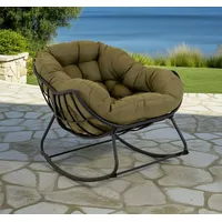 Lesli-Living Lesli Living Schaukelsessel Cozy Olive 0 x 0 x 0 cm anthrazit/olivgrün