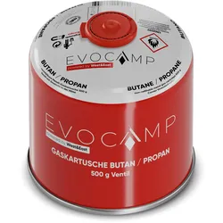 EVOCAMP 6x Gaskartuschen 500g mit Schraubventil Butan/Propan – Zuverlässige Energie für Gaskocher und Outdoor-Aktivitäten