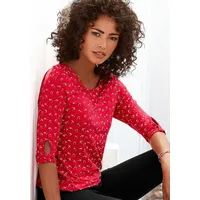 LASCANA 3/4-Arm-Shirt Damen rot, dunkelgrau Gr.36/38