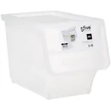 5five simply smart Aufbewahrungsbox in weiß - transparente plastikbox mit frontöffnung 24l