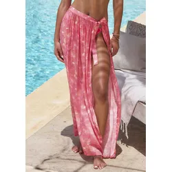 Wickelrock S.OLIVER, Damen, Gr. 36, rot (rot bedruckt), Web, Obermaterial: 60% Viskose, 40% Polyester, bedruckt, modisch, figurumspielend lang, Röcke, mit Alloverprint, Midirock, Strandrock
