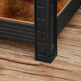 Songmics Schwerlastregal 5 Holzböden, 80kg Fachlast, schwarz, 150 x 37 x 37cm