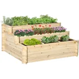 Outsunny Hochbeet Holz, 100x54x117 cm Gartenzubehör, Hochbeete