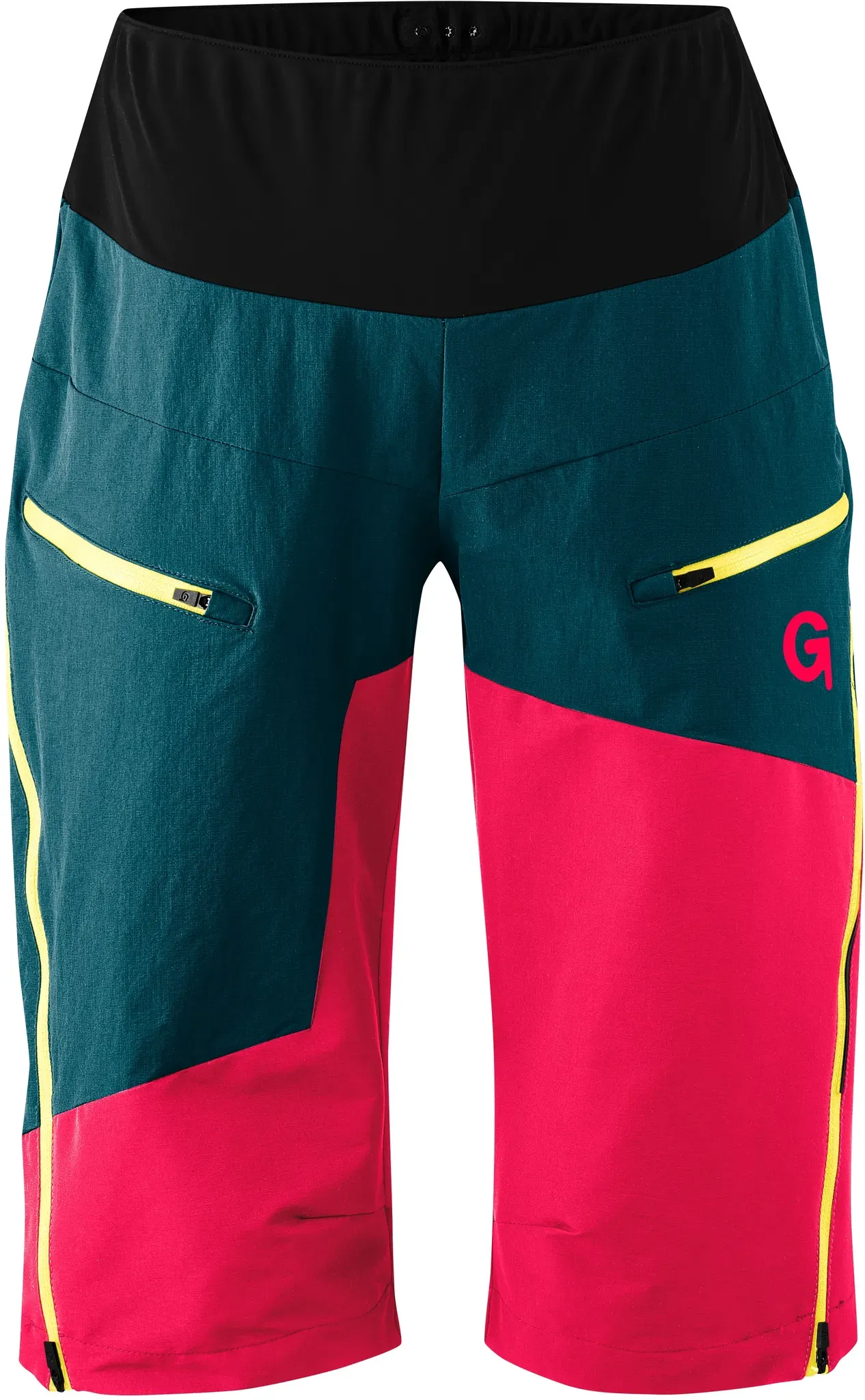 Radhose GONSO "LOMASO" Gr. 38, Normalgrößen, pink (neonpink) Damen Hosen Herren Bike-Shorts, MTB Fahrradhose mit Sitzpolster, Bund flexibel