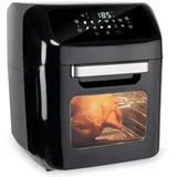alpina Heißluftofen und Heißluftfritteuse - Airfryer - Digitale Zeit- und Temperaturkontrolle - 1800 Watt - 12 Liter - Schwarz