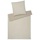 ELEGANTE Wendebettwäsche Tender Flanell sand Größe 135x200 cm 80x80 cm)