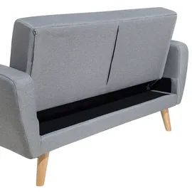 Beliani Schlafsofa Polyester 2-Sitzer Grau