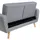 Beliani Schlafsofa Polyester 2-Sitzer Grau