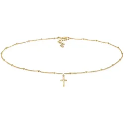 Elli Choker »Halskette Choker Kugelkette Kreuz Glaube 925 Silber« Elli Gold 36