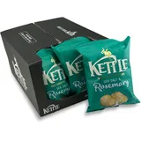 Kettle Chips Sea Salt & Rosemary 10 x 130 g Tüten, hand-frittierte Kessel-Chips, knusprige Kartoffelchips mit dem Geschmack von Meersalz & Rosmarin für den Abend