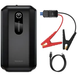 Baseus BS-CH001 Starthilfegerät 10000 mAh (12 V), Starthilfegerät mit 1000A Spitzenstrom und digitalem Display schwarz