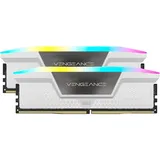 Corsair Vengeance RGB DDR5 RAM 64GB (2x32GB) 6000MHz CL30 Intel XMP iCUE Kompatibler Computerspeicher - Weiß (CMH64GX5M2B6000C30W)