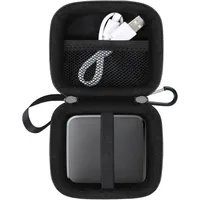 Lacdo Festplattentasche Schutzhülle für W D 1TB 2TB Elements SE Portable SSD USB 3.0 External Solid State Drives Eva Stoßfeste, Wasserabweisende,Schützende Reisetasche, Schwarz+Schwarz