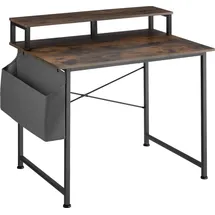 Tectake tectake® Schrebitisch, Industrial Style, mit Monitorständer und Aufbewahrungstasche, 120 x 60 x 110 cm