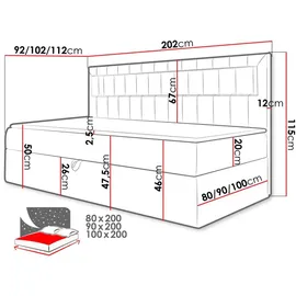 Mirjan24 Gold Junior 2 90 x 200 cm H3 Grau