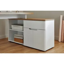 Jahnke Eckschreibtisch CU-Libre 150 E Holzoptik Weiß, Braun Weiß / Eiche