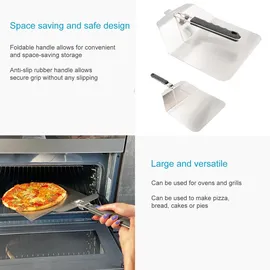 Intirilife Pizzaschieber aus Edelstahl in Silber, Metall, 24.5x6.5x53.5 cm, Kochen, Küchenhelfer, Sonstige Küchenhelfer