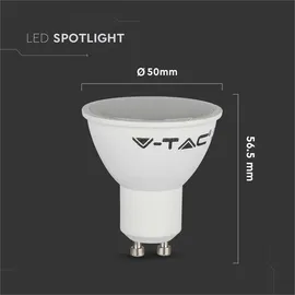 V-Tac LED-SMD-Lampe, PAR16, GU10, EEK: F, 4,5W, 400lm, 3000K, 10 Stück