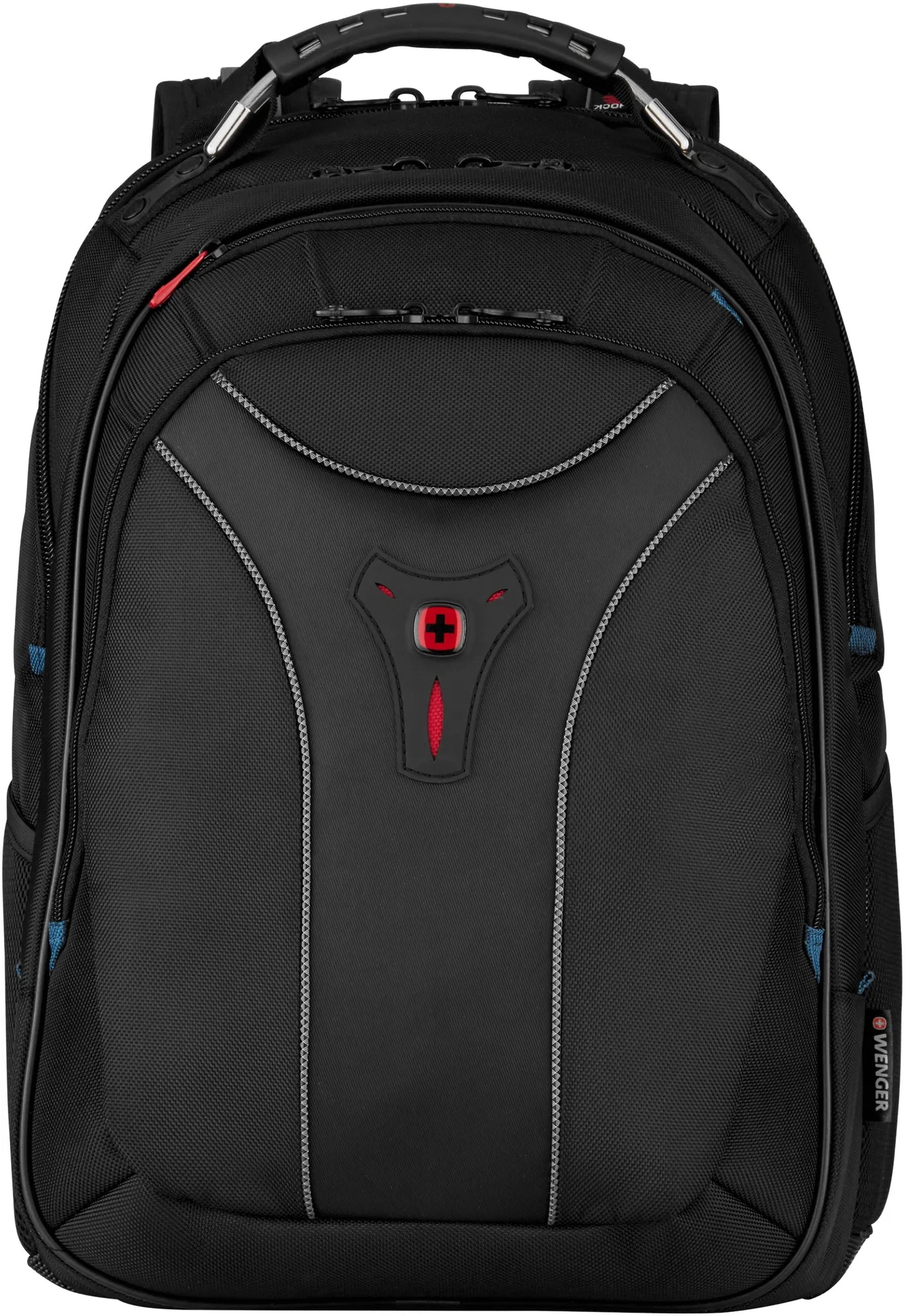 Laptoprucksack WENGER "Carbon, schwarz" Gr. B/H/T: 34 cm x 50 cm x 29 cm, schwarz Herren Rucksäcke Taschen für Laptops bis 17,3 Zoll