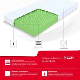 Fdm - Matratze 70x160 cm PICCHI 4 kids 12 cm H3 Polyurethanschaum