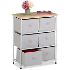 Relaxdays Sideboard 73 x 60 x 32 cm hellgrau/Natur
