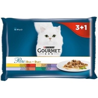 Purina Gourmet Perle Duet Meat - Nassfutter für ausgewachsene Katzen - 4X85G