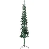 vidaXL Künstlicher Halb-Weihnachtsbaum mit Ständer Schlank Grün 150 cm