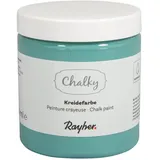 Rayher Chalky, Kreidefarbe auf Wasserbasis, meergrün, für Shabby-Chic, Vintage- und Landhaus-Stil-Looks, Dose 230 ml, 35048410