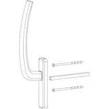 Hautau Atrium HS Griff innen mit Vierkantstift 68-80 mm Aluminium Silber eloxiert