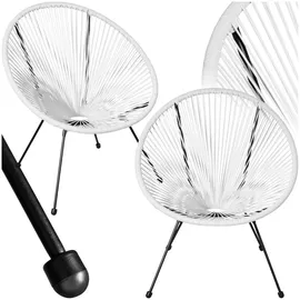 Tectake Gartenstuhl 70,5 x 69 x 78 cm weiß 2 St.