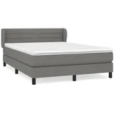 vidaXL Boxspringbett mit Matratze Dunkelgrau 140x200 cm Stoff