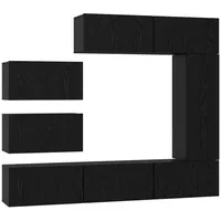VidaXL - TV-Schrank-Set 8 pcs Schwarz Eiche 30,5 x