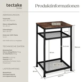Tectake York Braun MDF 45,5 x 36 x 75,5 cm
