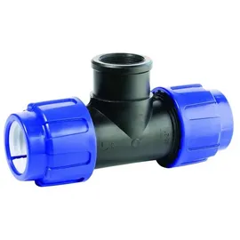 CEPEX T-Stück PE Rohr Verschraubung 16 mm blau