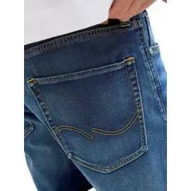 JACK & JONES Herren Jeans Short JJIRICK JJICON I.K.- Mid waist Regular Fit 12269605 Blau M