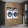 roomart S1 Waschmaschinen-Schrankwand 194 cm Schwarz/Eiche Holz