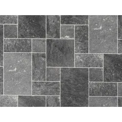 PVC Boden AKUSTIK-TEX | Fliese Römischer Verband Grau 979D | 2,00m Breite