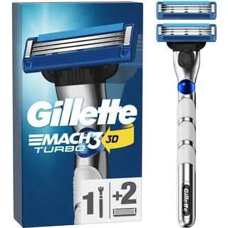 Gillette Mach3 Turbo 3D Razor handle + 2 blades