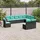 vidaXL Gartensofa-Set 10-tlg. schwarz