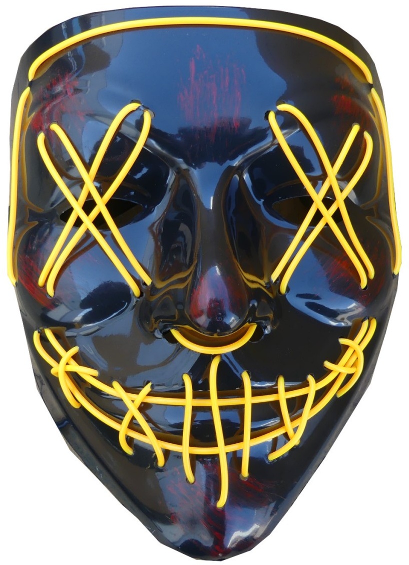 Scary LED Maske Halloween gelb Leuchtende Form Leuchtmaske Festival Cosplay