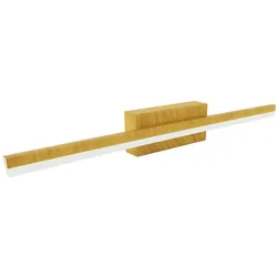 Licht-Erlebnisse LED Spiegelleuchte SARAH 12 W Holzoptik Edelstahl Acrylglas LE109726