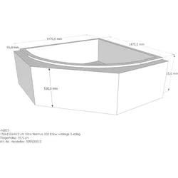 Badewannenträger für VitrA Normus 150 150 × 150 × 44,5 cm