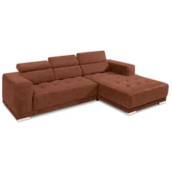 SOMETA Ecksofa Cocoon Samt Stoff Whisky