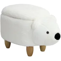 Svita Animal storage Kinderhocker Hocker mit Stauraum gepolstert Eisbär Weiß - SVITA
