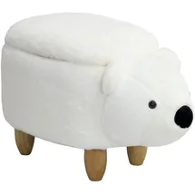 Svita Animal storage Kinderhocker Hocker mit Stauraum gepolstert Eisbär Weiß - SVITA