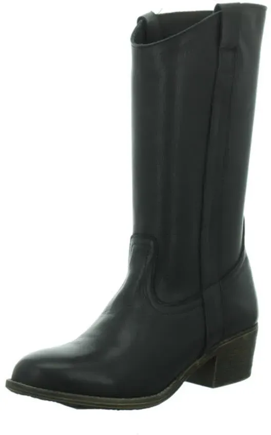 Longo Stiefel Damen Herbstschuhe Lederstiefel ungefüttert modisch schwarz 40